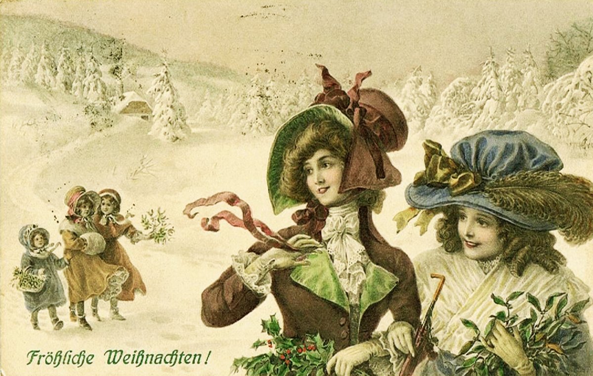 Новогодние открытки 19 века