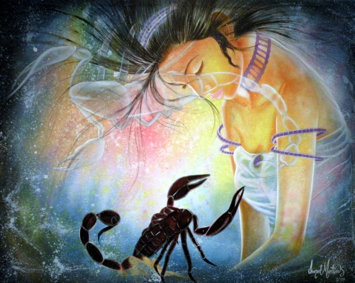 Скорпион картина. Скорпион абстракция. Луна в Скорпионе. Дева и Скорпион арт. Рак гороскоп любви женщина