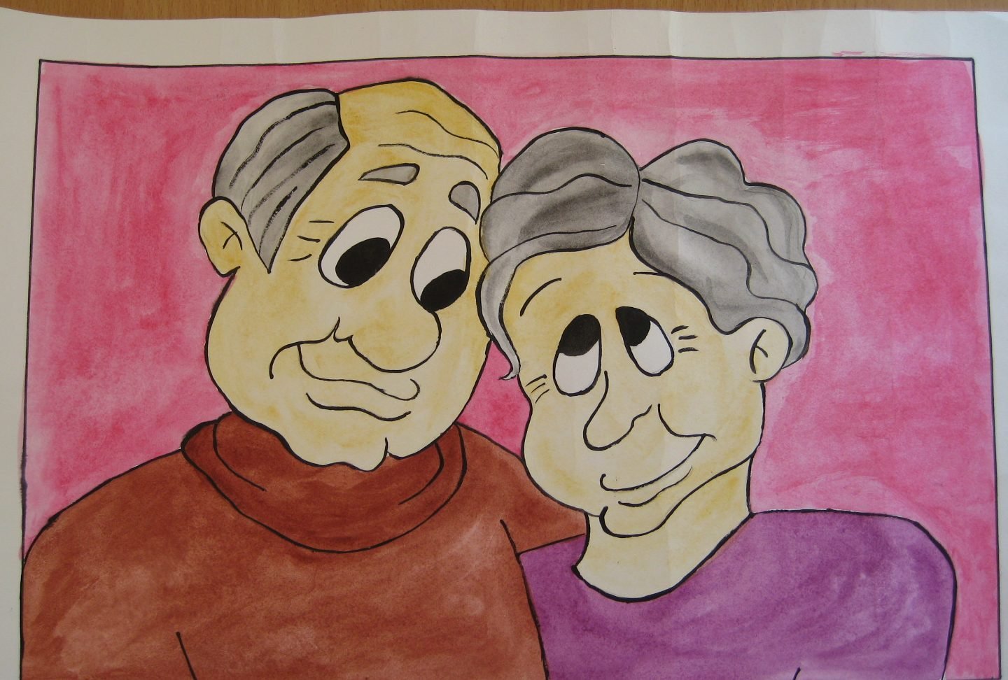 Что можно дедушке нарисовать на день рождения. Портрет бабушки и дедушки. Рисунок ко Дню пожилого человека. Бабушка и дедушка рисунок. Рисунок на день рождения дедушке.