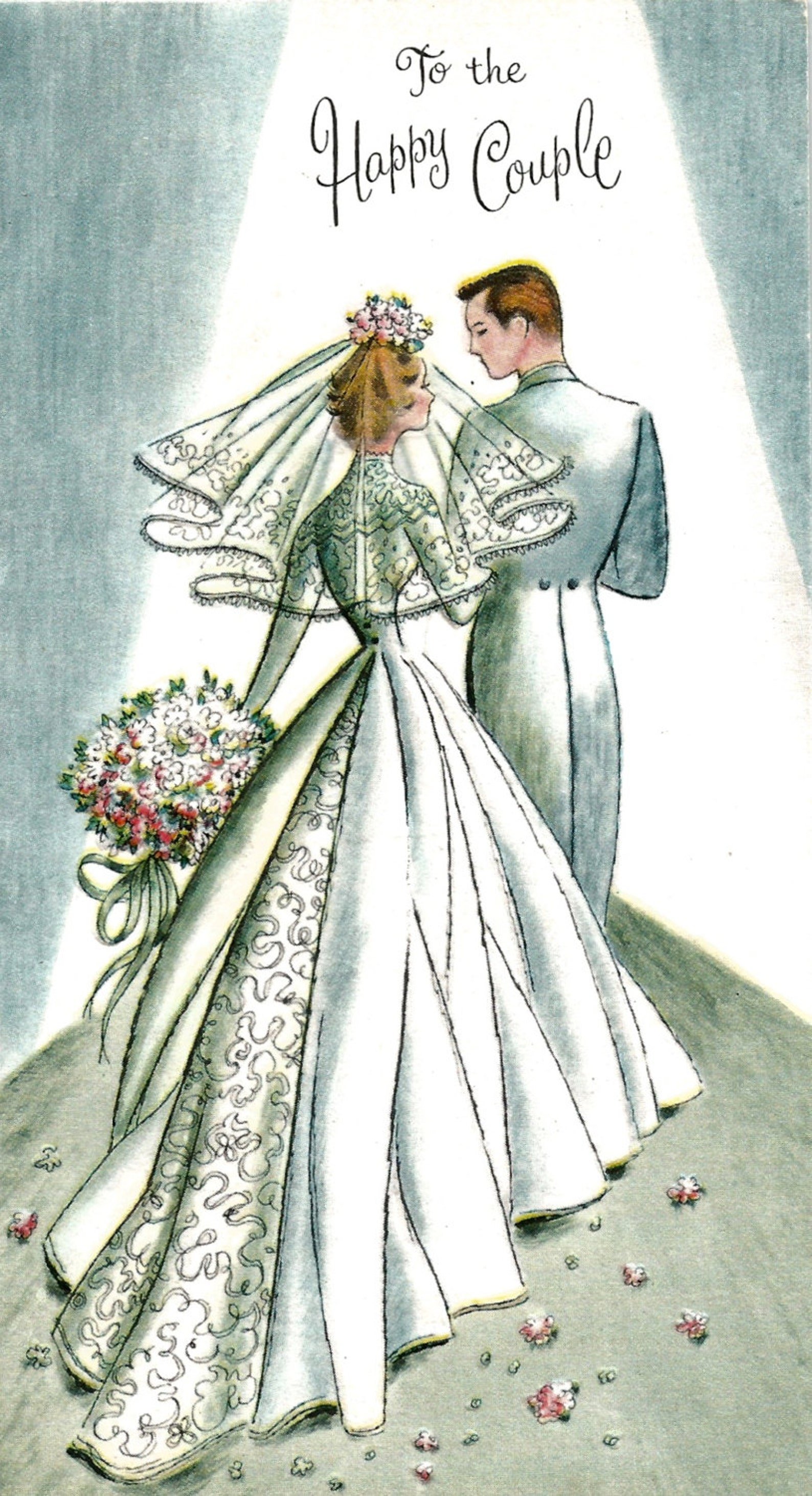 Винтажная открытка свадьба