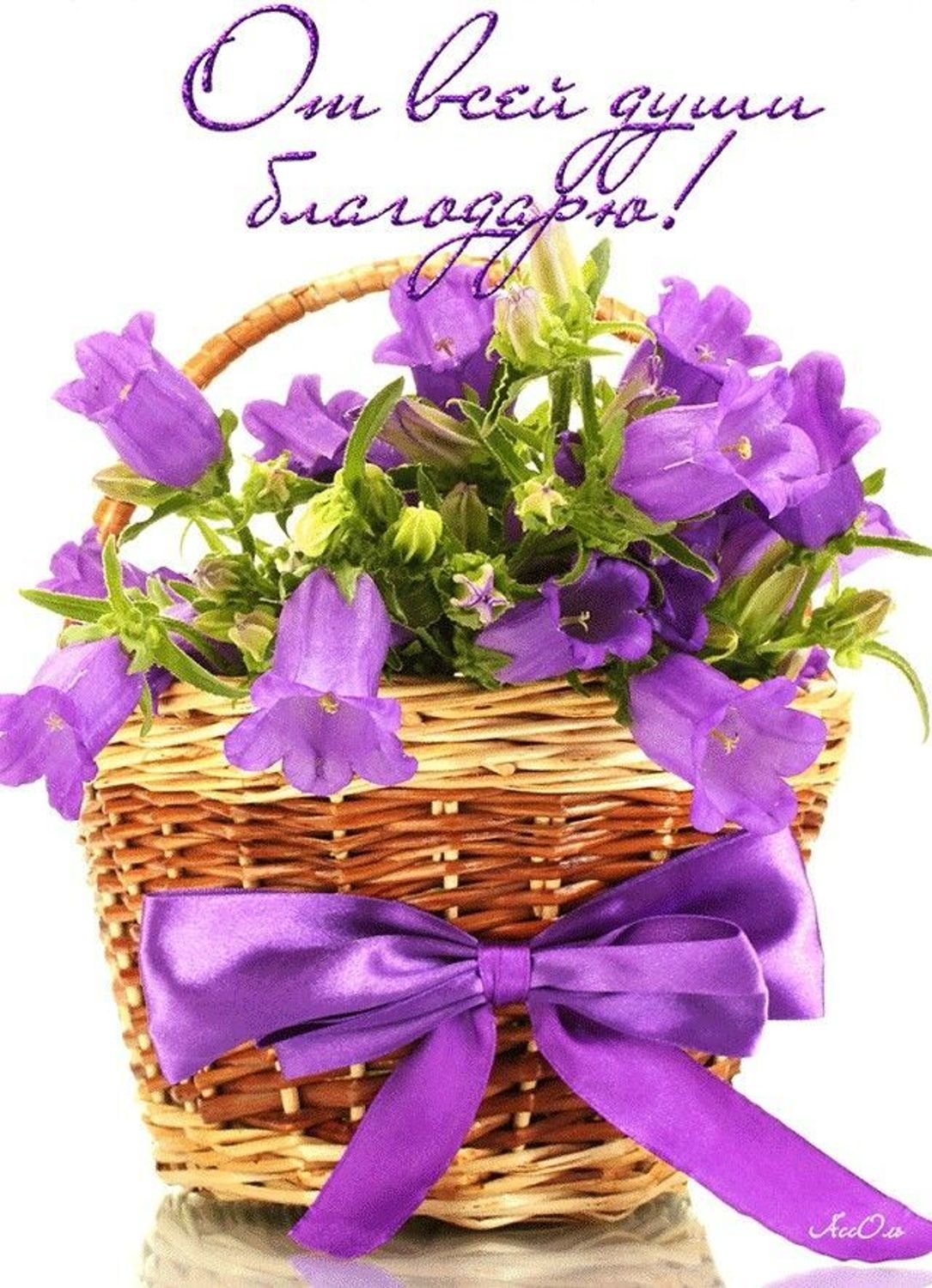 Поздравление спасибо от души. Цветы в корзине. Открытки с благодарностью. Благодарность цветы. Корзинки цветов с пожеланиями.