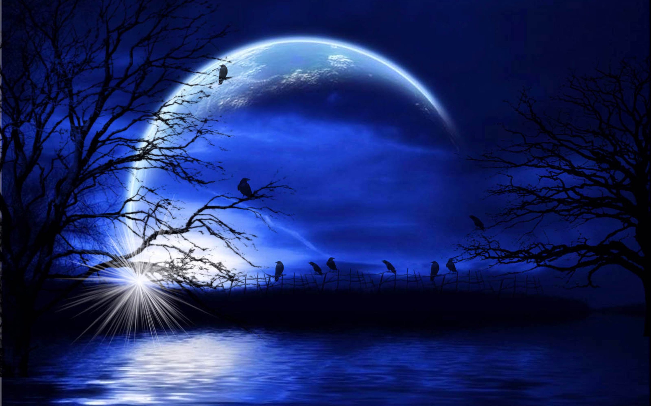 Наночь или на ночь. Лунная ночь. Ночной пейзаж. Сказочная ночь. Красивые лунные пейзажи.