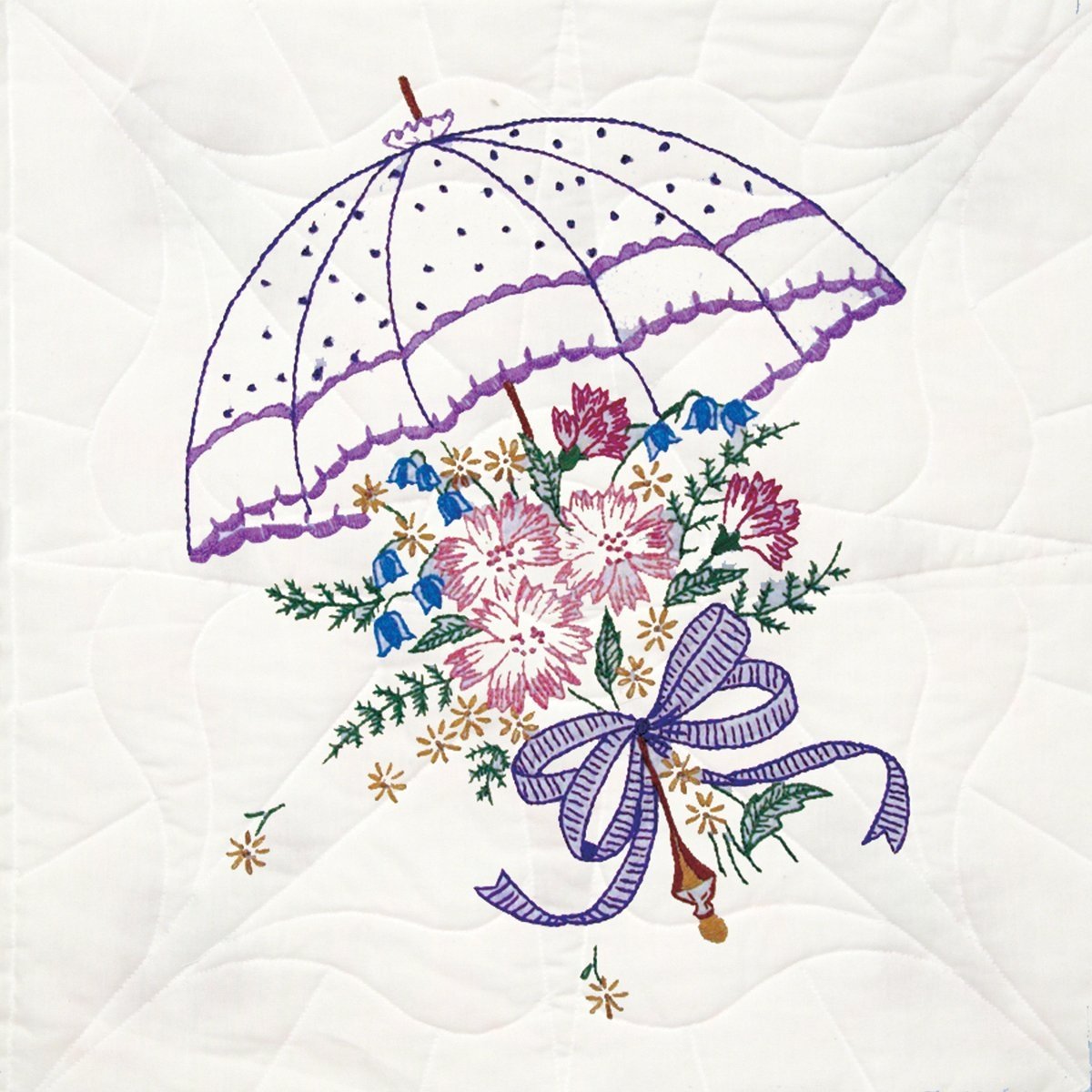 Открытка зонтик с цветами