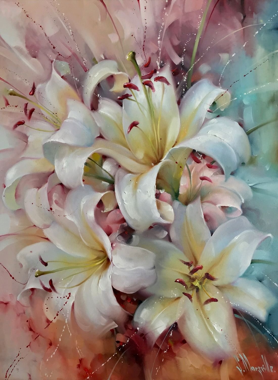 Цветочная композиция из лилий