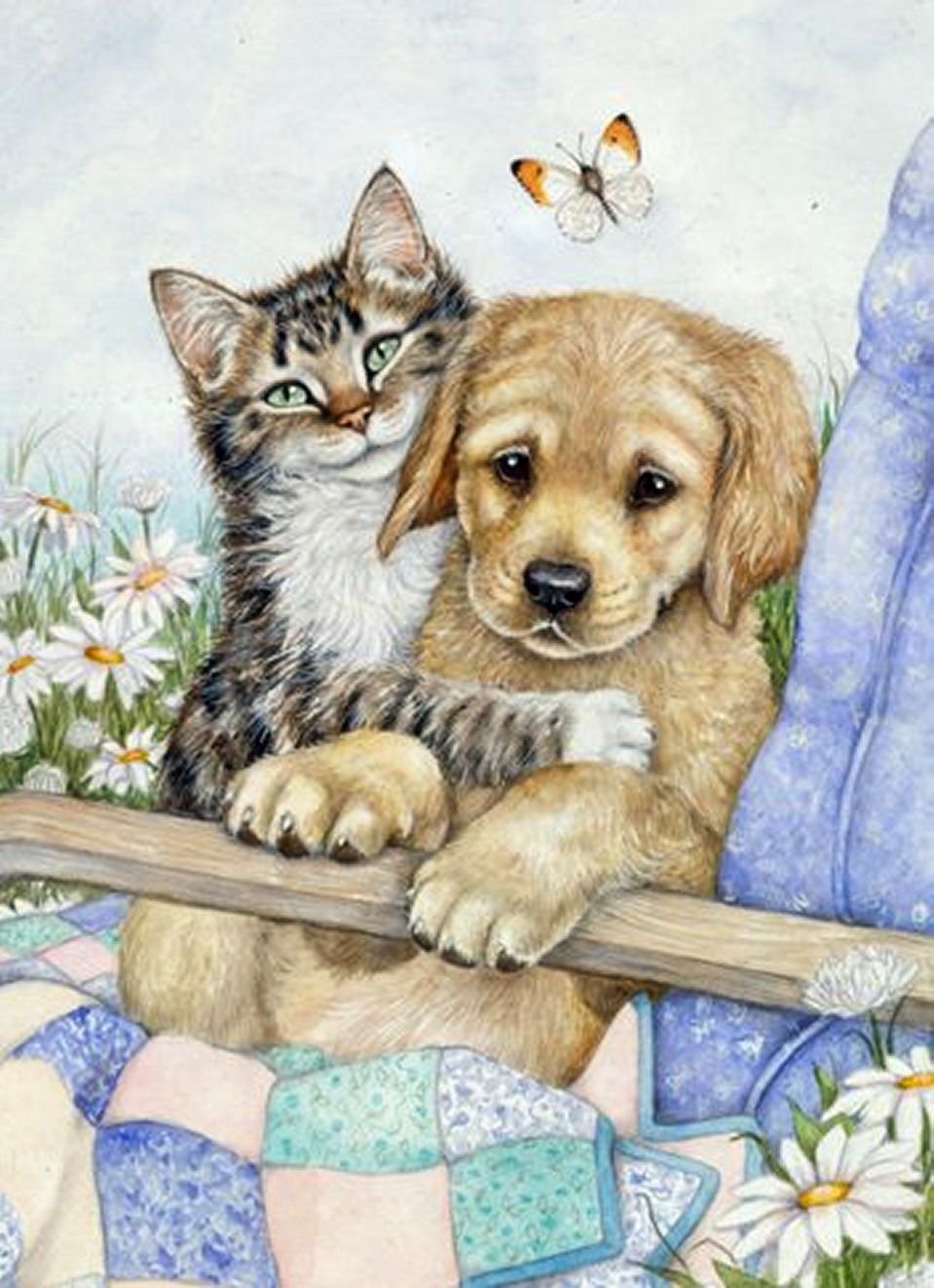Красивые открытки с кошками. Картины с животными. Собачки и кошечки. Милые картины. Красивые картины с животными.