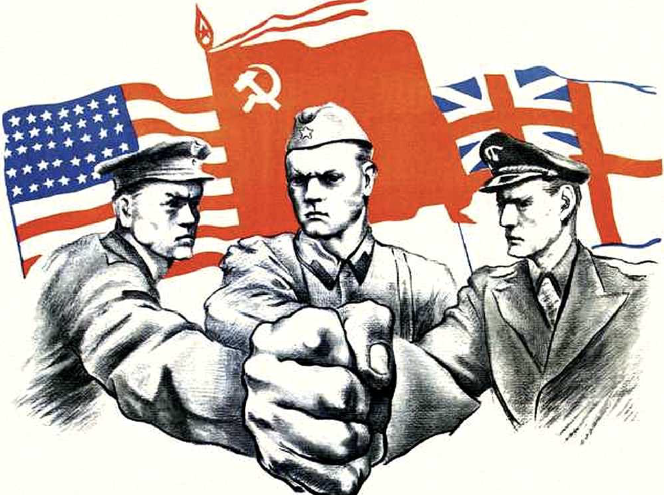Антигитлеровская коалиция флаги. Антигитлеровская коалиция СССР, США И Великобритании. СССР И США союзники во второй мировой войне. СССР США И Великобритания во второй мировой.