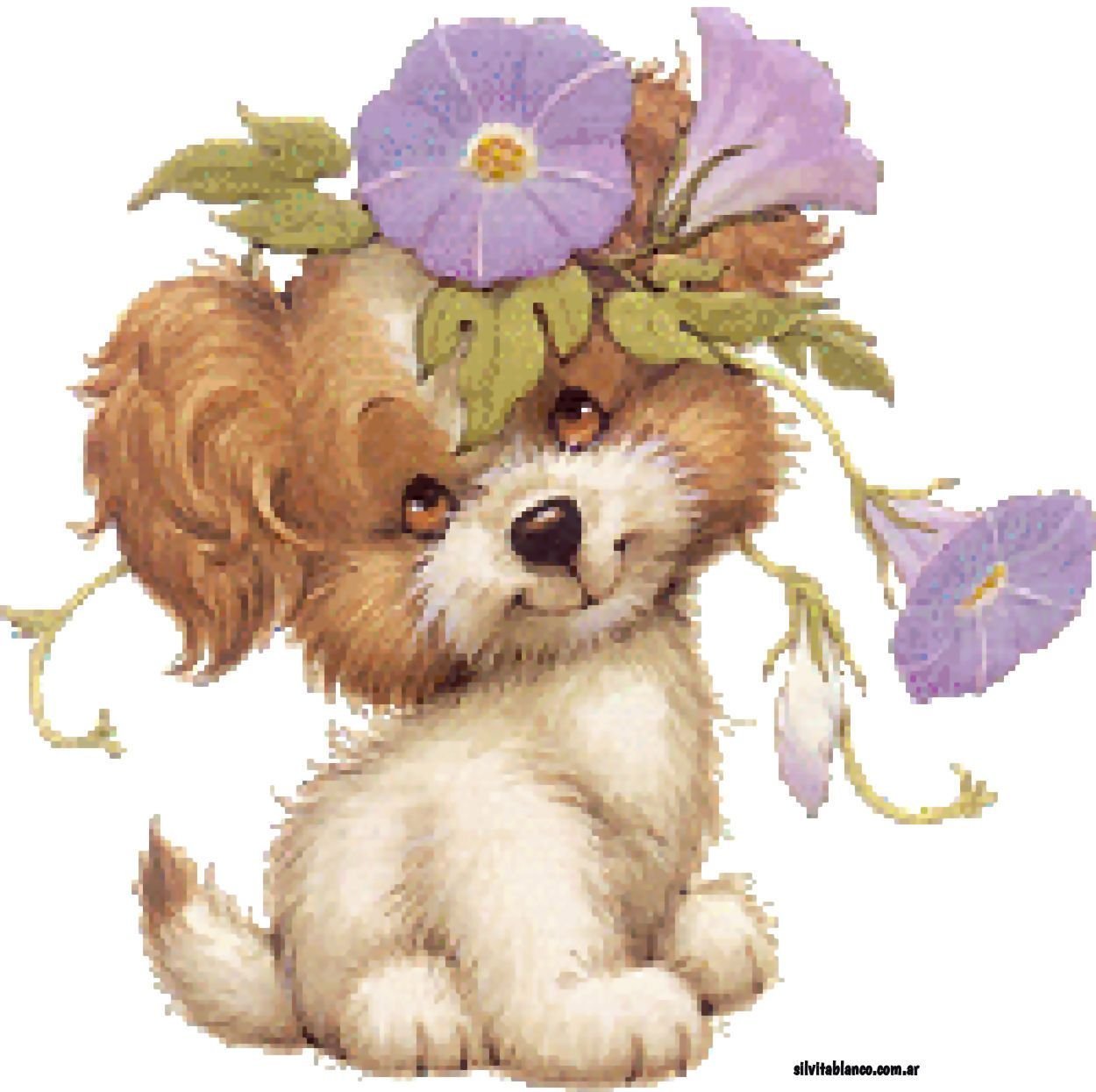 Детям открытки животных. Зверюшки Ruth Morehead. Ruth Morehead котенок щенок. Зверюшки с цветами. Открытки со зверюшками.
