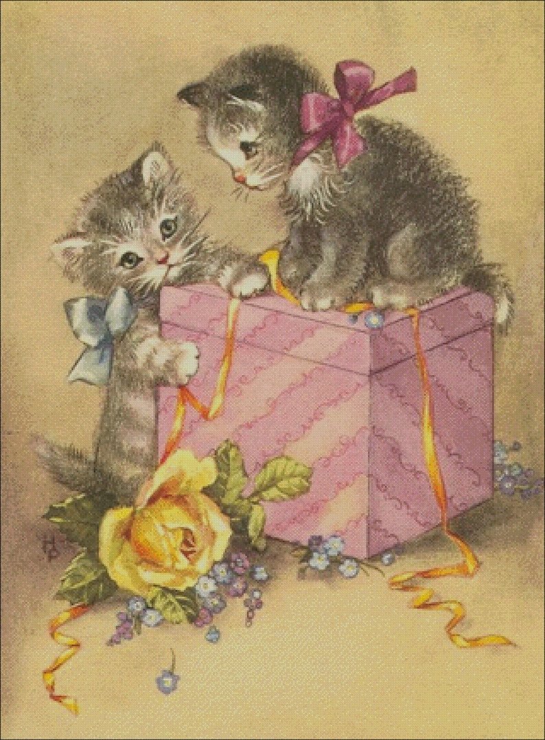 Открытки с рождением котят. Винтажные открытки. С днем рождения Винтаж. Винтажные открытки с днем рождения. Старые открытки с котятами.