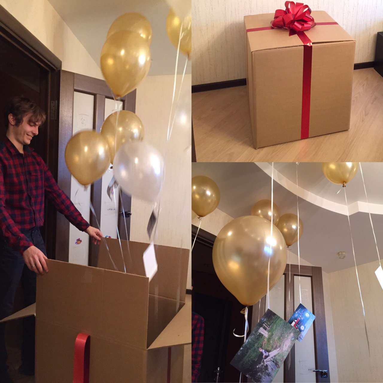 Сюрприз на день рождения. Огромная коробка для подарка с шарами. Сюрприз с шарами на день рождения. Большая подарочная коробка для шаров.