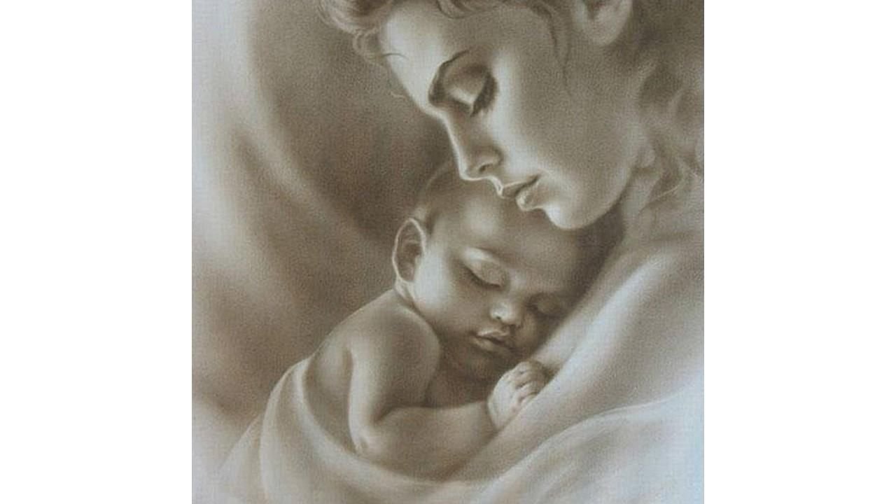 Материнское сердце устало. Рисунок ко Дню матери. Нарисовать маму с ребенком. Материнство рисунок. Мать и дитя.