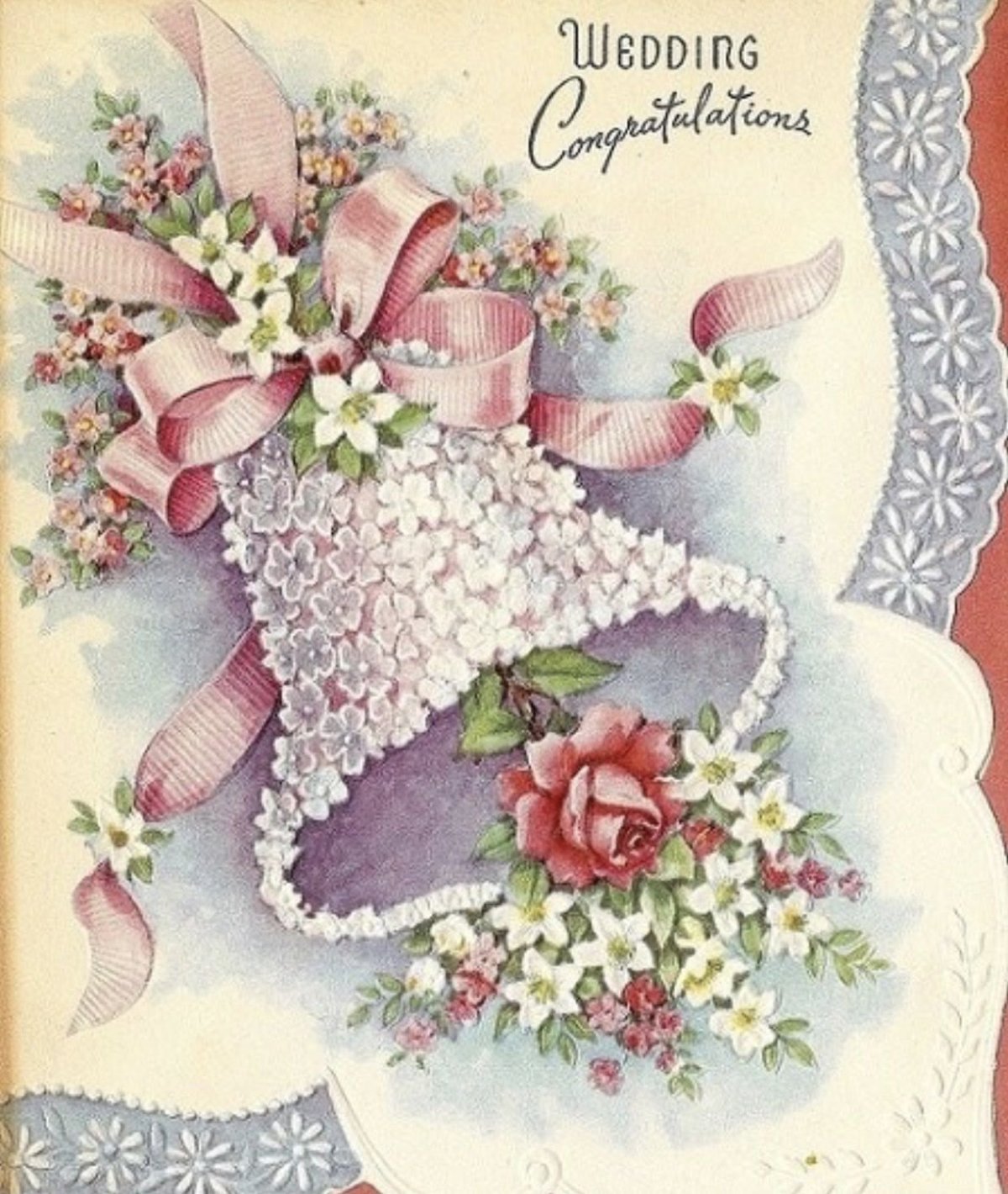 Винтажная открытка годовщина свадьбы