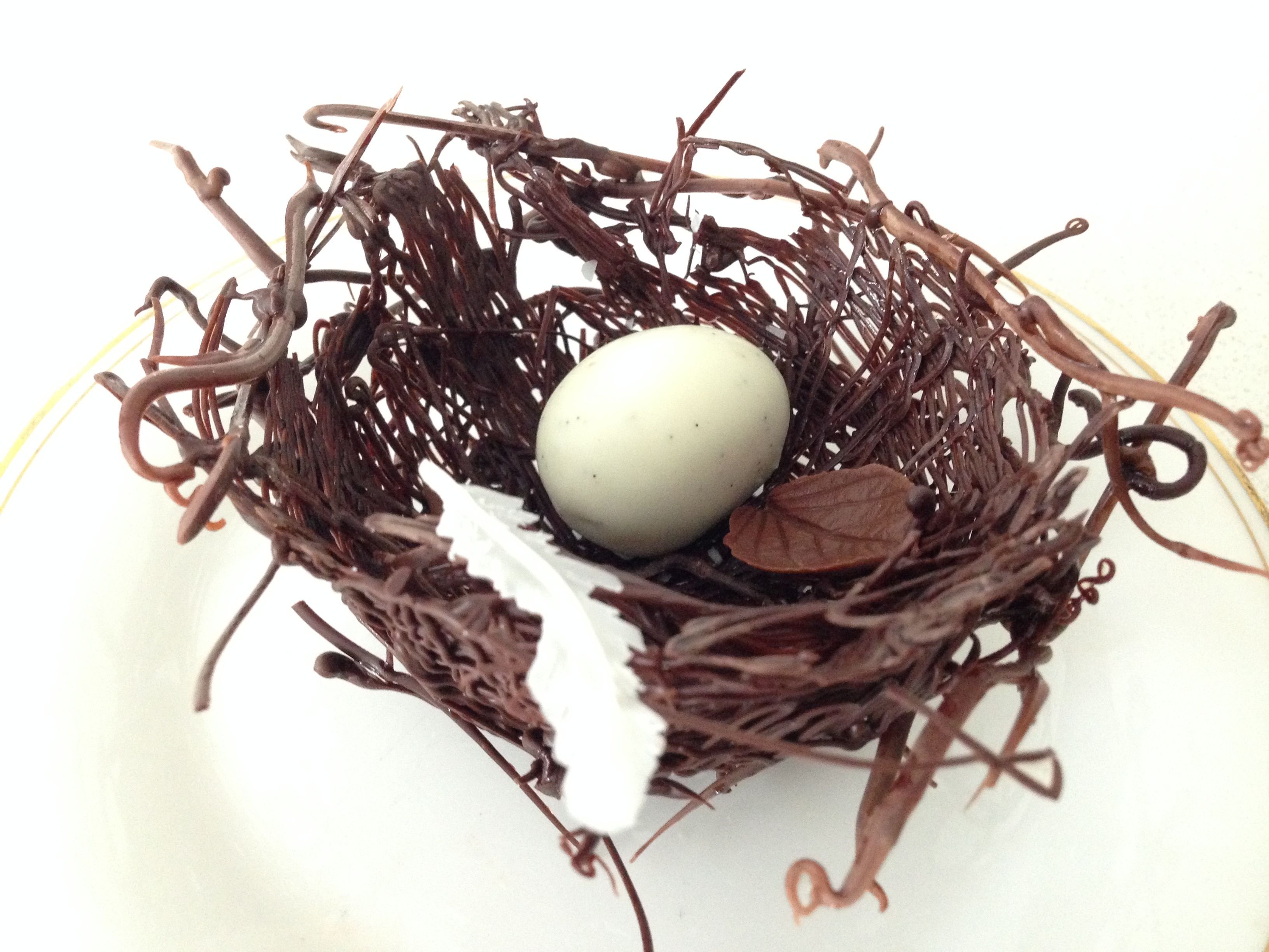 Гнездо из шоколада. Гнездо из шоколада на кулич. Шоколадное гнездо декор. Гнезда на Пасху из шоколада.