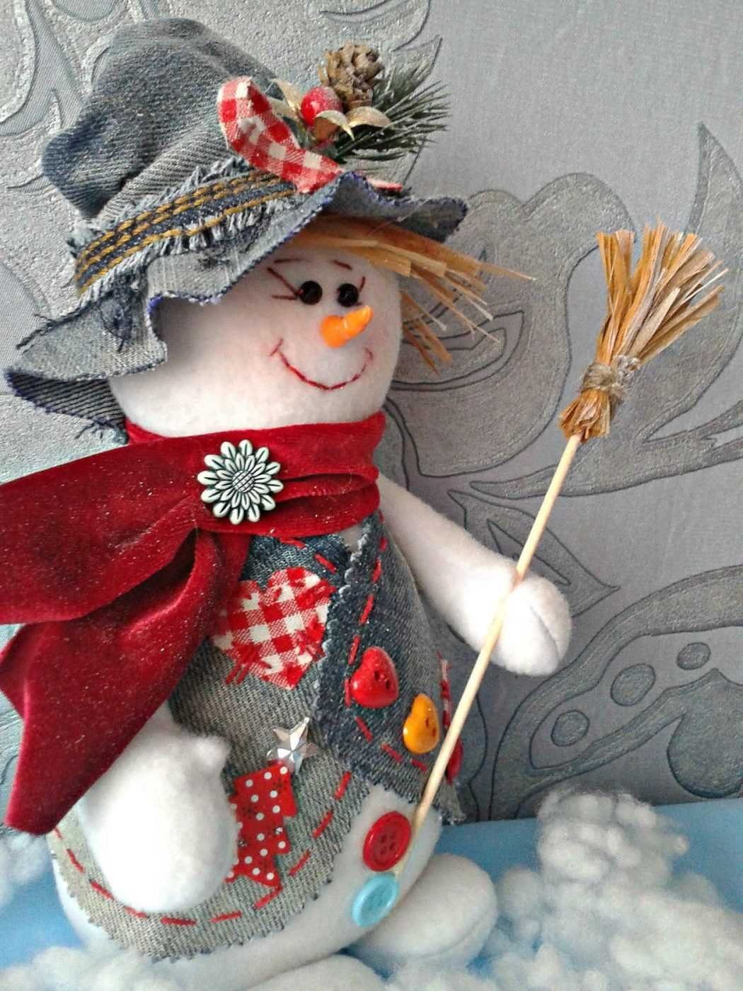 Снеговик из ткани своими руками