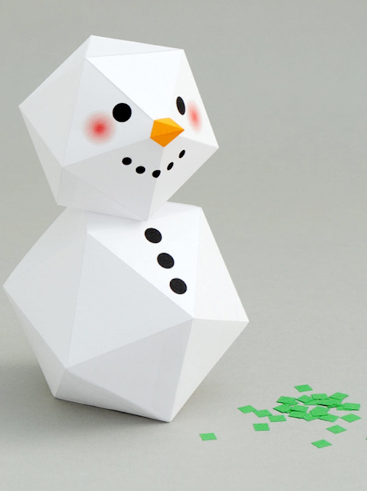 Объемный снеговик из бумаги своими руками